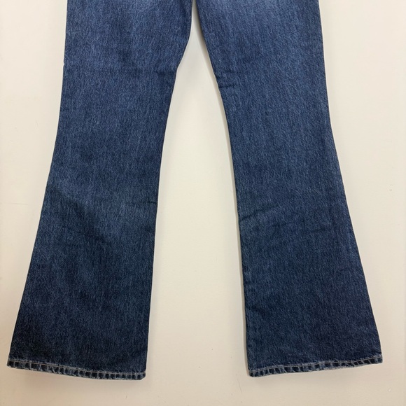 Zara Women Flare Leg Jeans Size 2 High Rise Dark Wash Festival Bohemian NWT - Picture 10 of 14